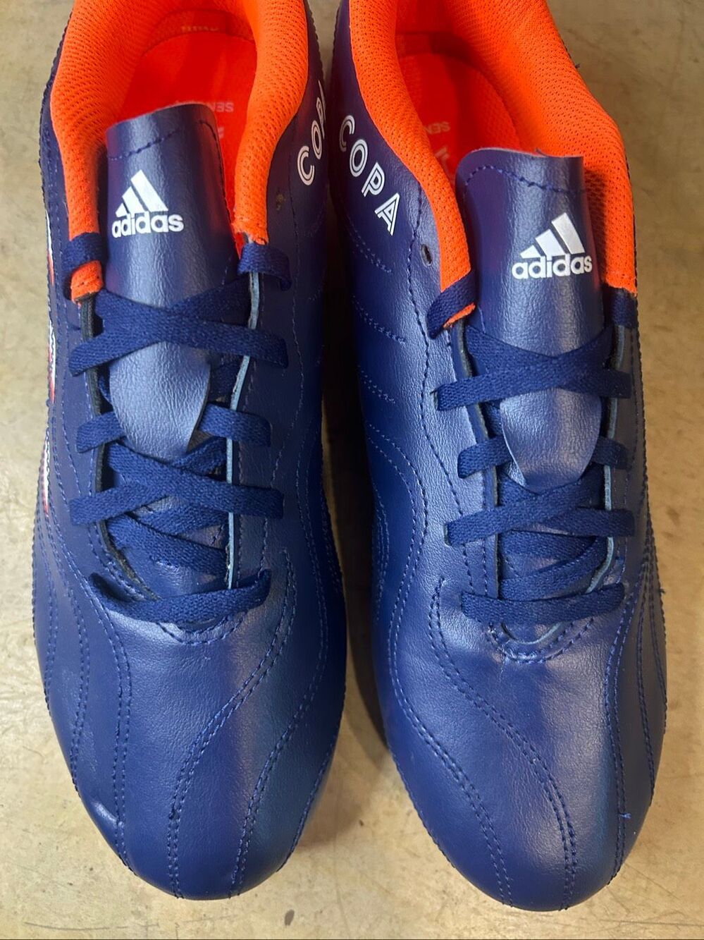 Adidas Copa Sense 4 Flexible Ground Soccer Cleats Navy Blue Orange Men's Size 10 - Picture 7 of 8